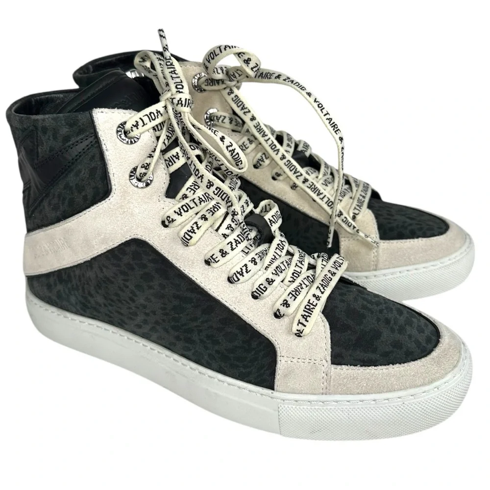 Zadig & Voltaire ZV1747 High Flash Sneakers Size 39 - Picture 1 of 10